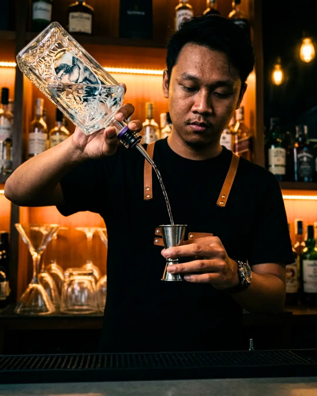 Mezcal bartender preparing a drink